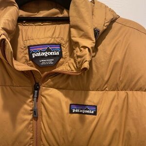 Patagonia Mens Silent Down Puffer Jacket in Mustard Size L